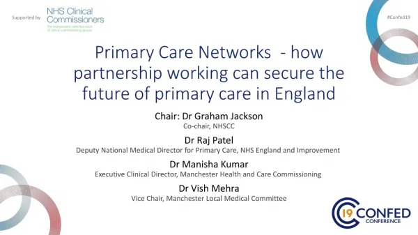 Primary Care Networks  - how partnership working can secure the future of primary care in England