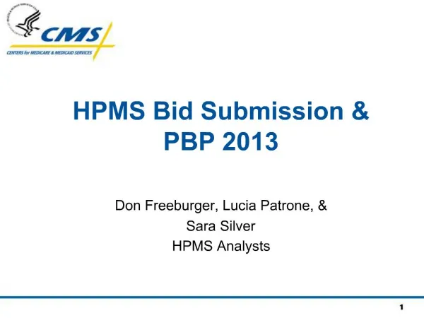 HPMS Bid Submission PBP 2013