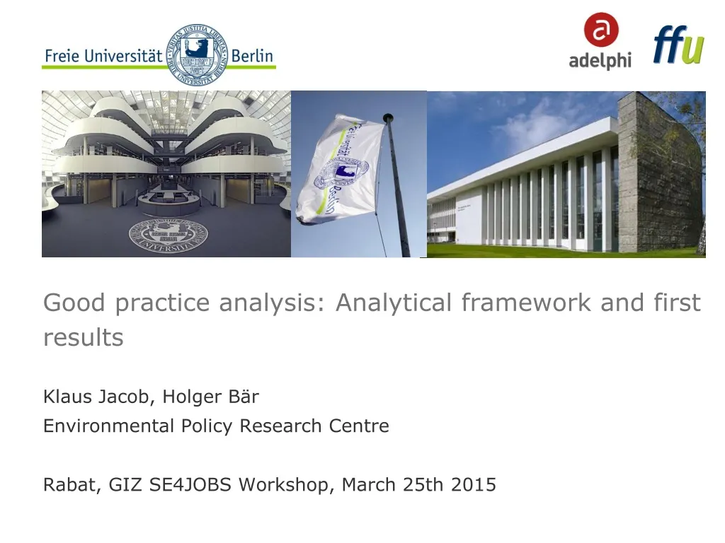 good practice analysis analytical framework and first results