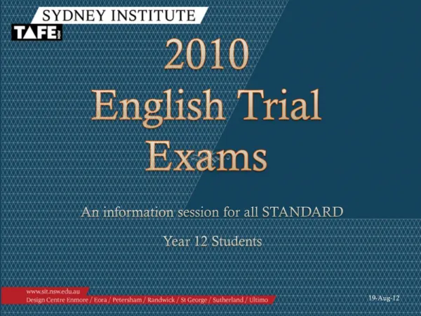 2010 English Trial Exams