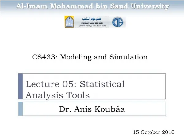 CS433: Modeling and Simulation