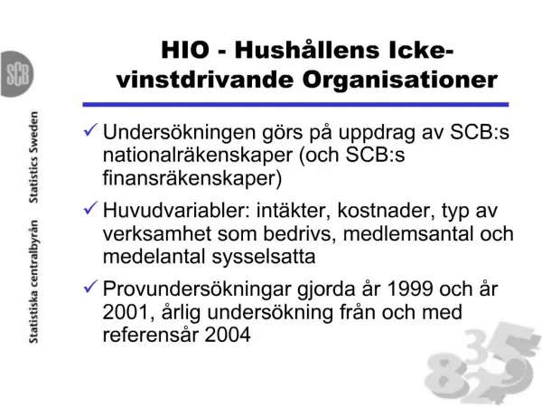 HIO - Hush llens Icke-vinstdrivande Organisationer