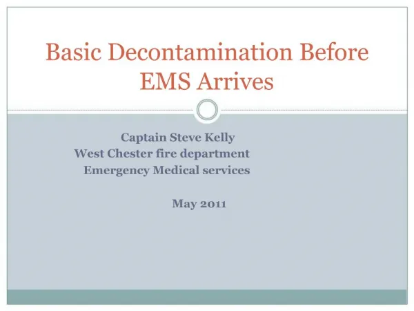 Basic Decontamination Before EMS Arrives