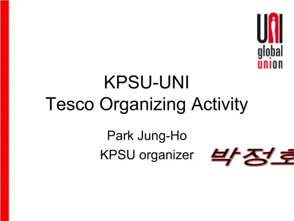 KPSU-UNI Tesco Organizing Activity
