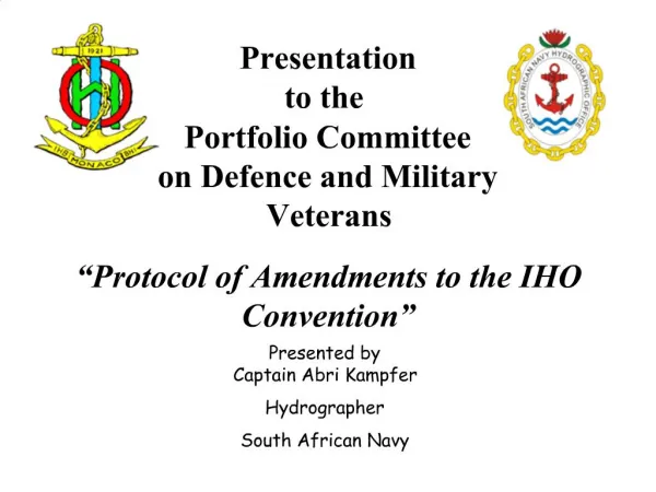 Presentation to the Portfolio Committee on Defence and Military Veterans