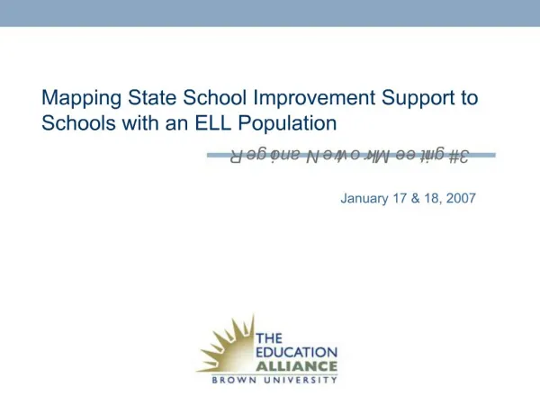 Mapping State School Improvement Support to Schools with an ELL Population
