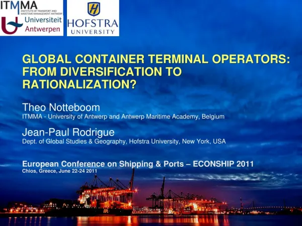 Global Terminal Operators: An Emerging Geography of Intermodal Assets