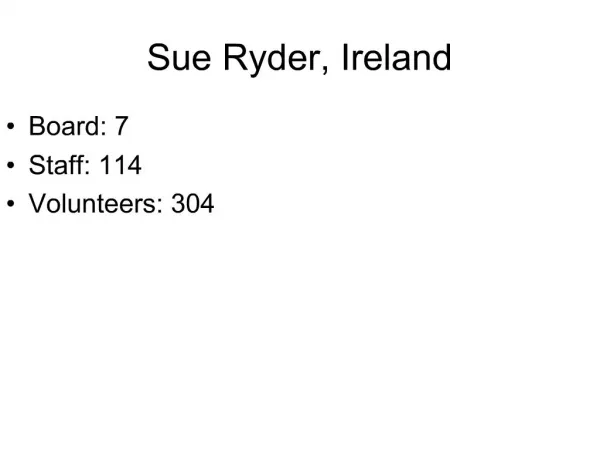 Sue Ryder, Ireland