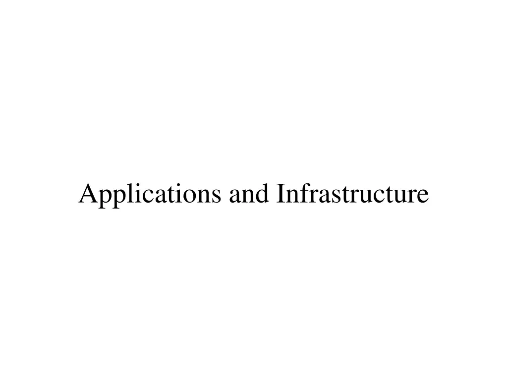 applications and infrastructure