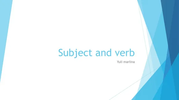 Subject and verb