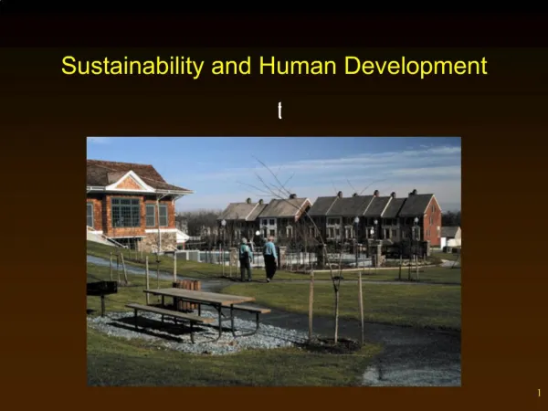 Sustainability and Human Development