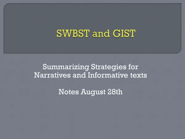 SWBST and GIST