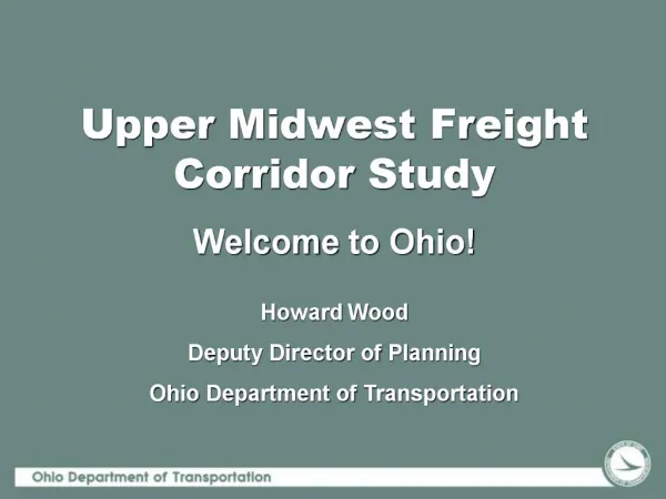 Upper Midwest Freight Corridor Study