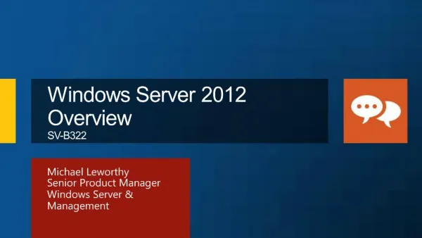 Windows Server 2012 Overview SV-B322