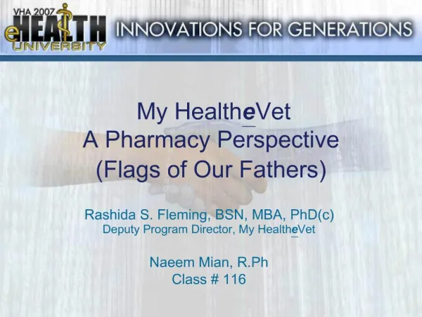 My HealtheVet A Pharmacy Perspective Flags of Our Fathers