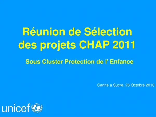 r union de s lection des projets chap 2011
