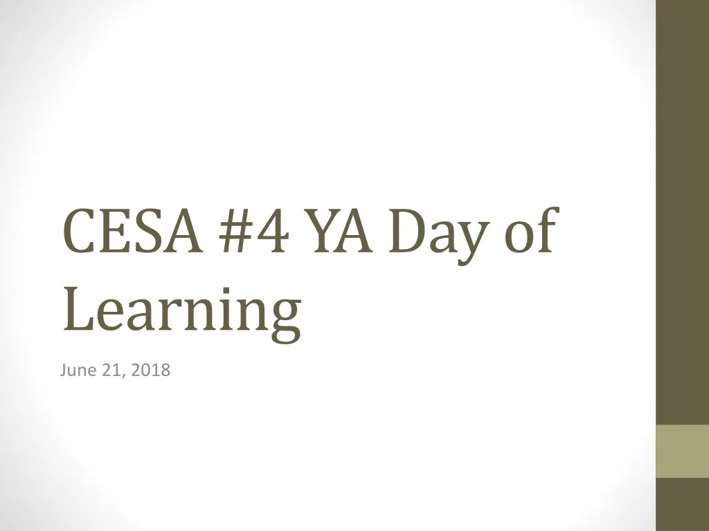 cesa 4 ya day of learning