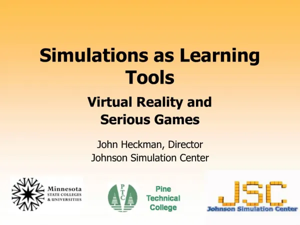 Simulations as Learning Tools