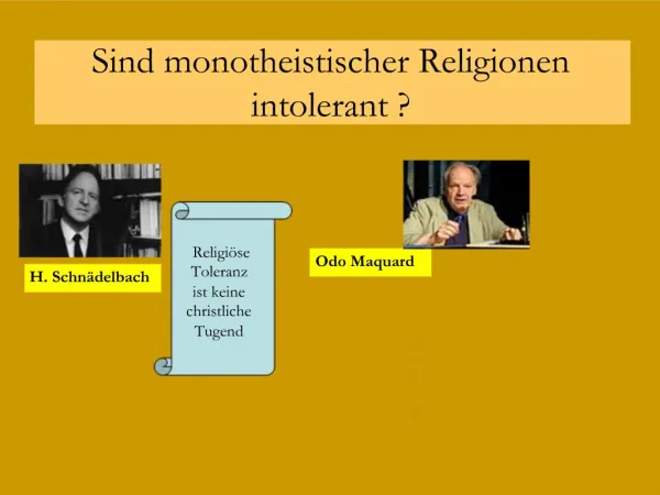 Sind monotheistischer Religionen intolerant