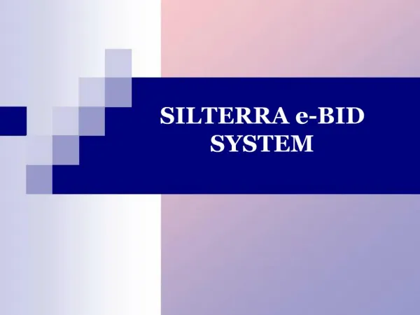 SILTERRA e-BID SYSTEM