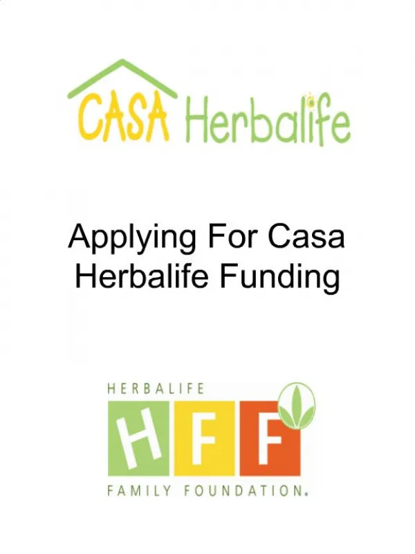 Applying For Casa Herbalife Funding