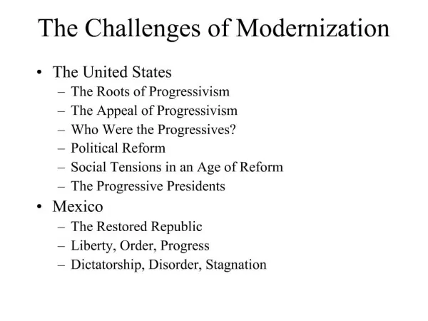 The Challenges of Modernization