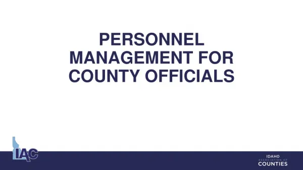 Personnel Management For county officials