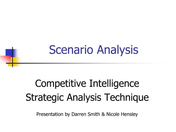 Scenario Analysis