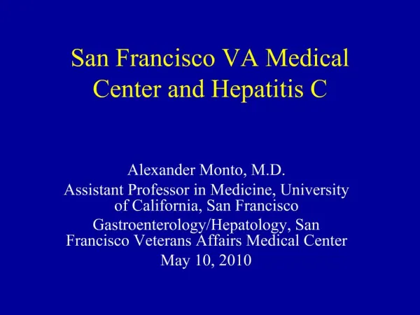 San Francisco VA Medical Center and Hepatitis C