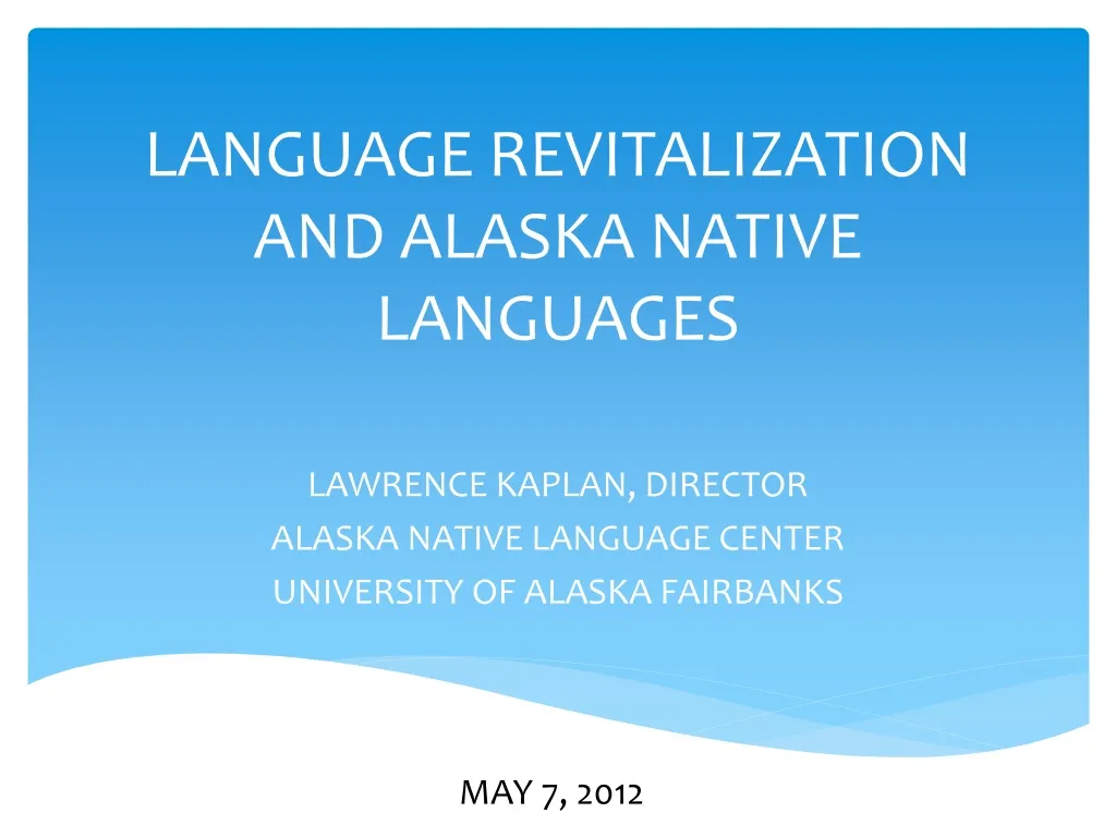 language revitalization and alaska native languages