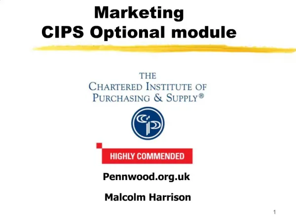 Marketing CIPS Optional module