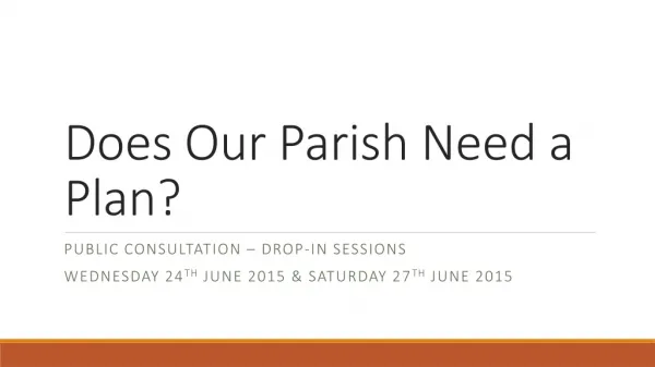 Does Our Parish Need a Plan?