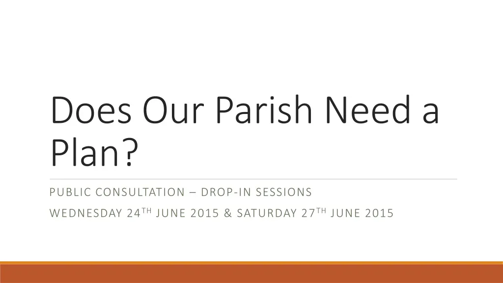 does our parish need a plan