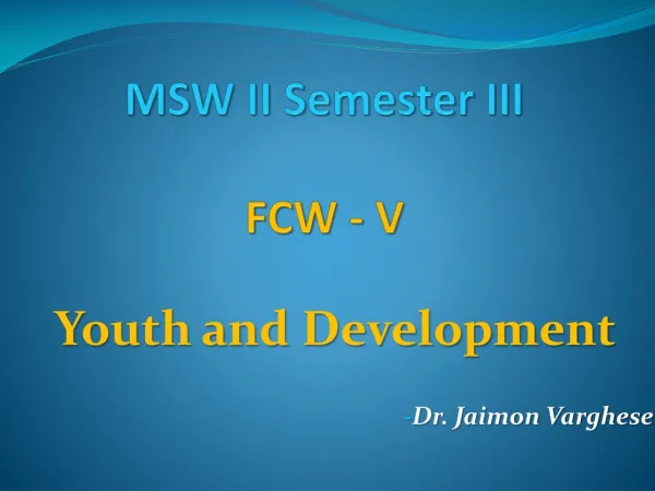 MSW II Semester III FCW - V