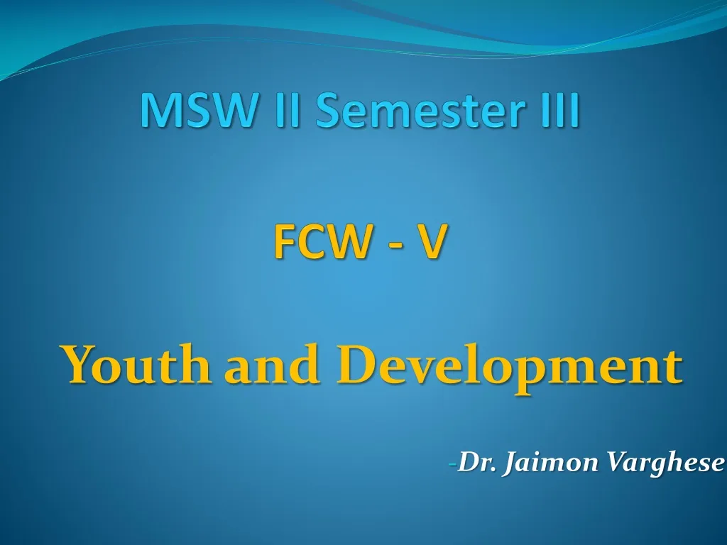 msw ii semester iii fcw v