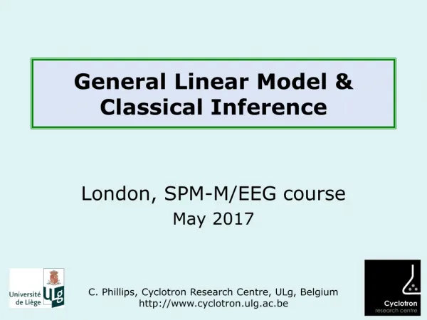 General Linear Model &amp; Classical Inference