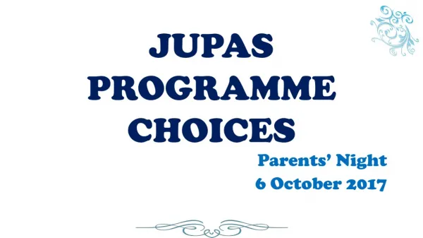 JUPAS PROGRAMME CHOICES