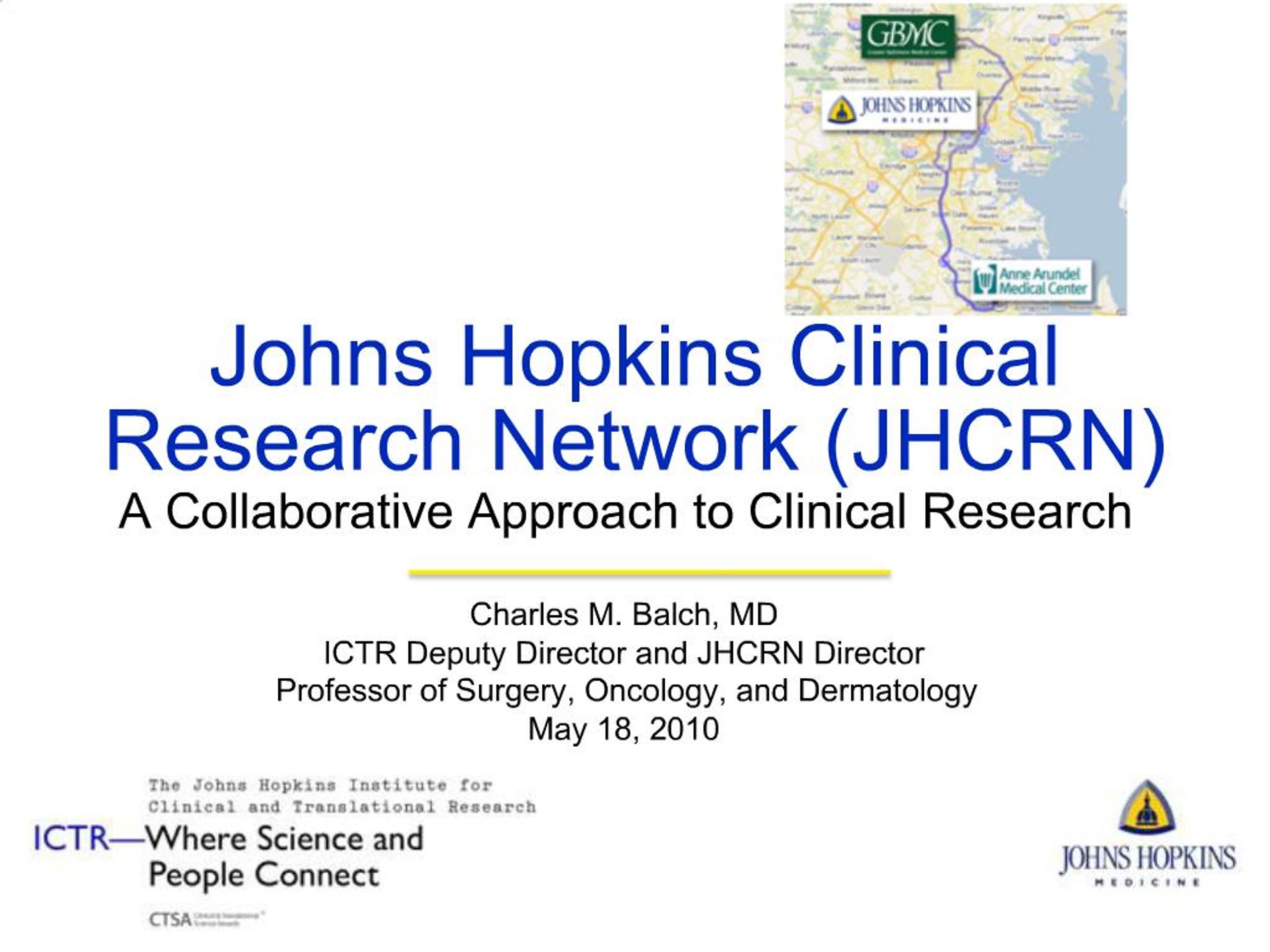 PPT - Johns Hopkins Clinical Research Network JHCRN PowerPoint