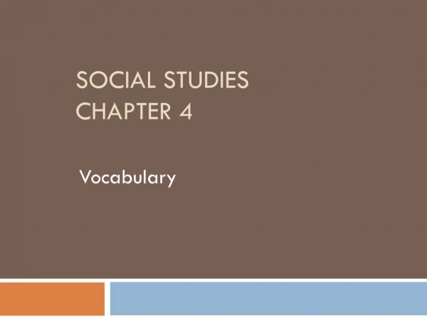 Social Studies chapter 4