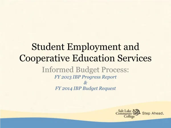 Student Employment and Cooperative Education Services