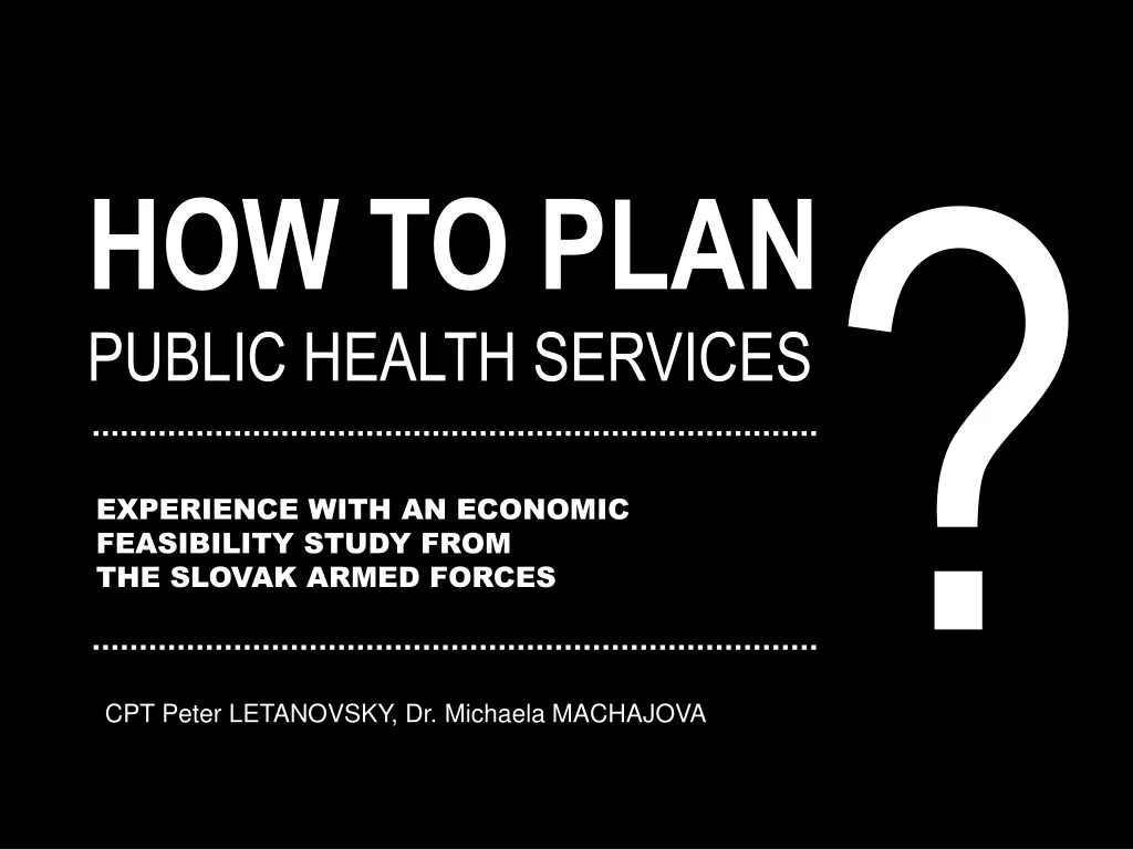 how to plan public health services