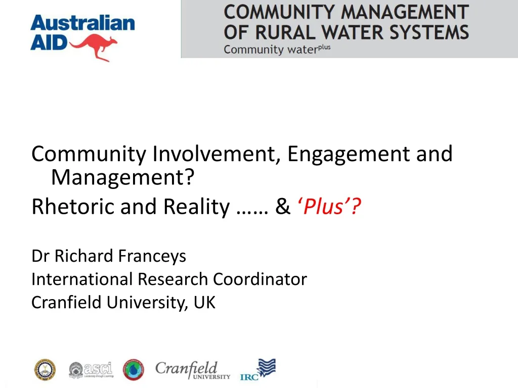 community involvement engagement and management