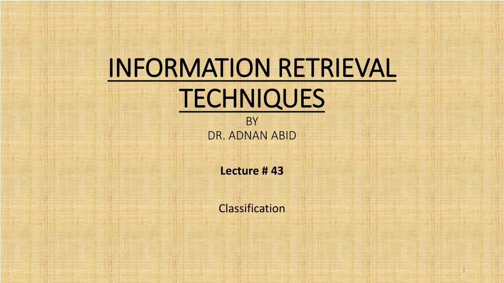 information retrieval techniques by dr adnan abid