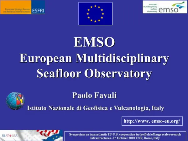 EMSO European Multidisciplinary Seafloor Observatory