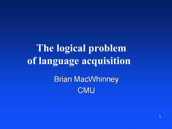 The logical problem of language acquisition