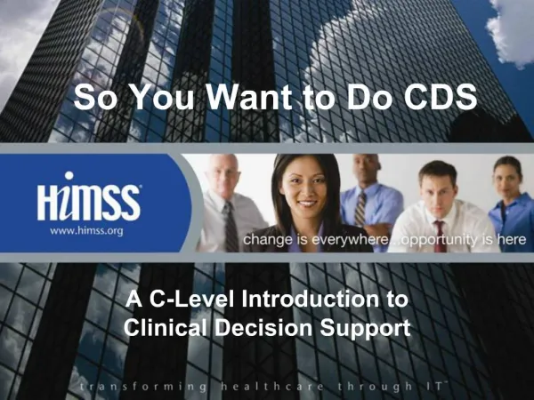 So You Want to Do CDS