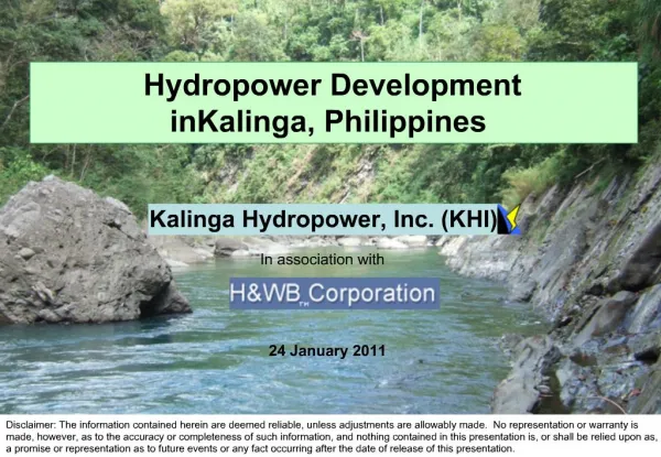 Hydropower Development in Kalinga, Philippines