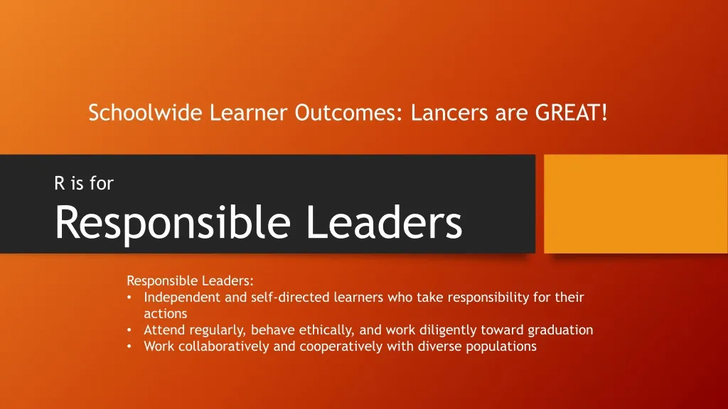 schoolwide learner outcomes lancers are great