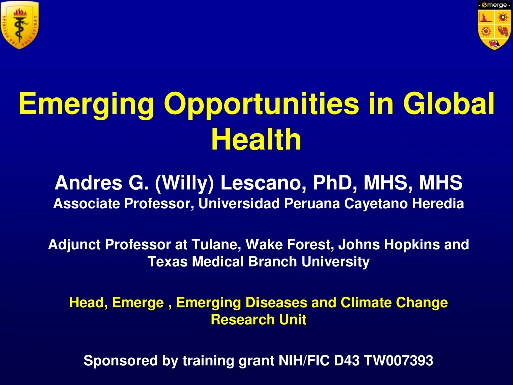 emerging opportunities in global health