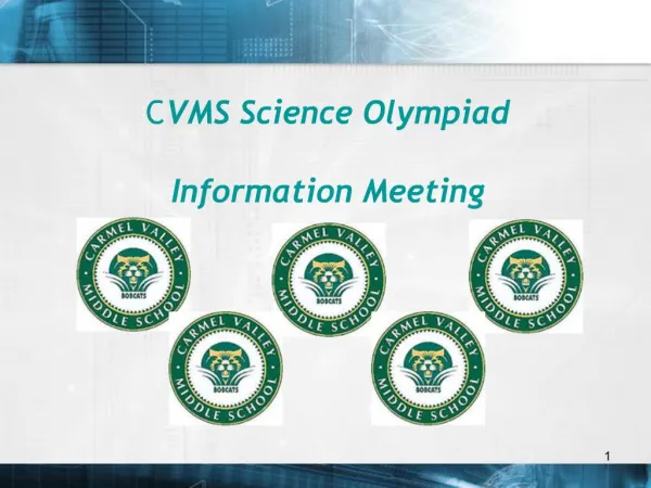 CVMS Science Olympiad Information Meeting